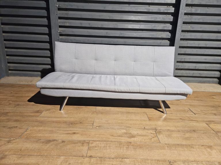 Fabric 3 Seater Sofa Bed - Grey.