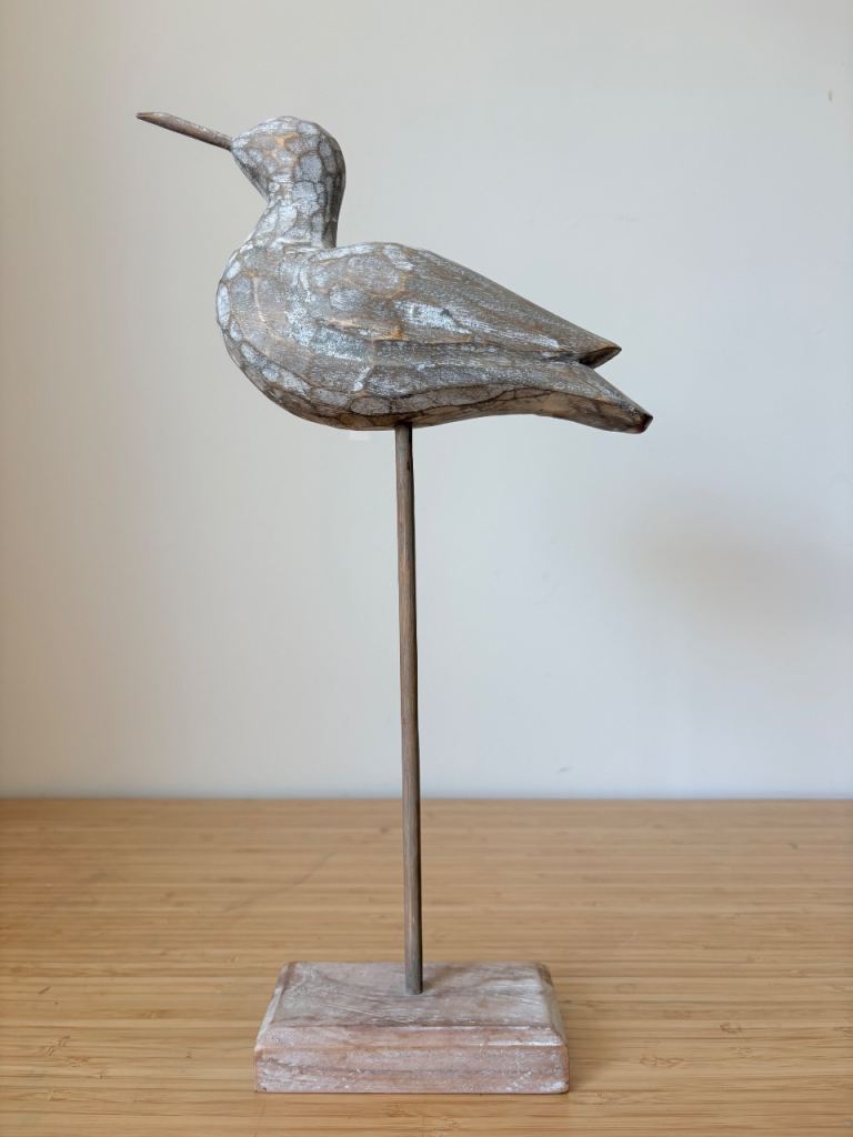 Tall, Carved wooden Sea bird on stand