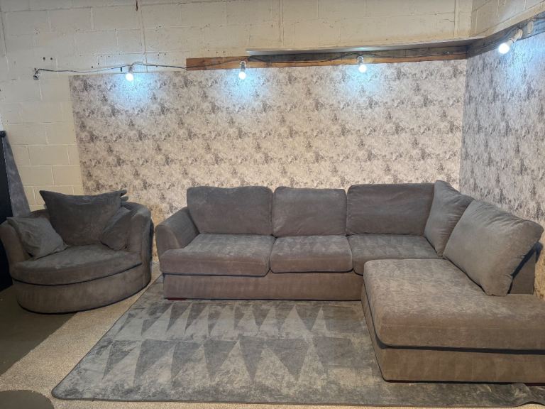 DFS Orka Corner Sofa + Swivel Chair - delivery available 
