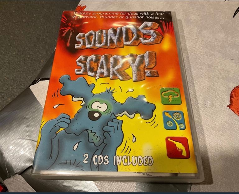 SOUNDS SCAREY Double cd. De-sensitise your pets from everyday noise, FIREWORKS etc