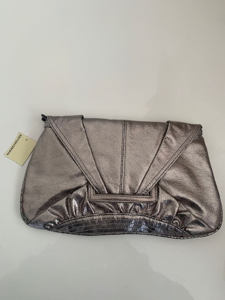 Warehouse clutch bag with strap