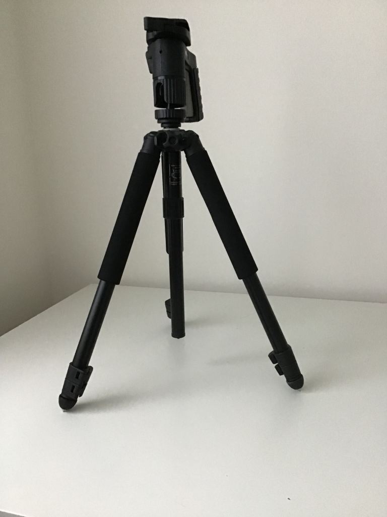 Black Camera Tripod with Carry Bag, Good Condition