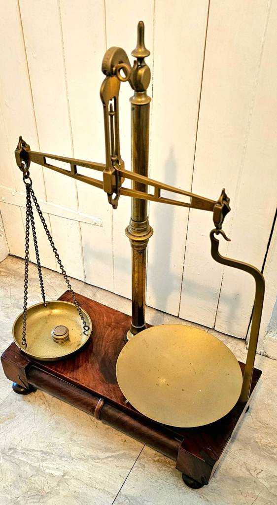 Large antique merchant's counter top scales
