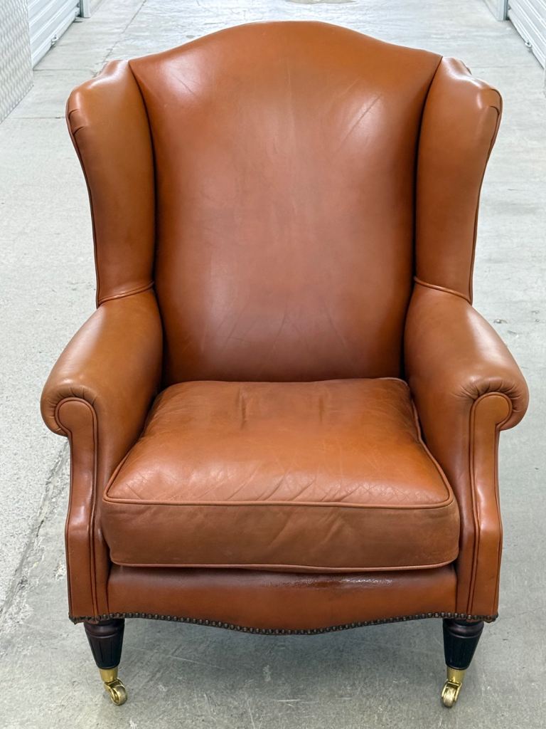 Laura Ashley southwold leather armchair wingback chair tan leather 