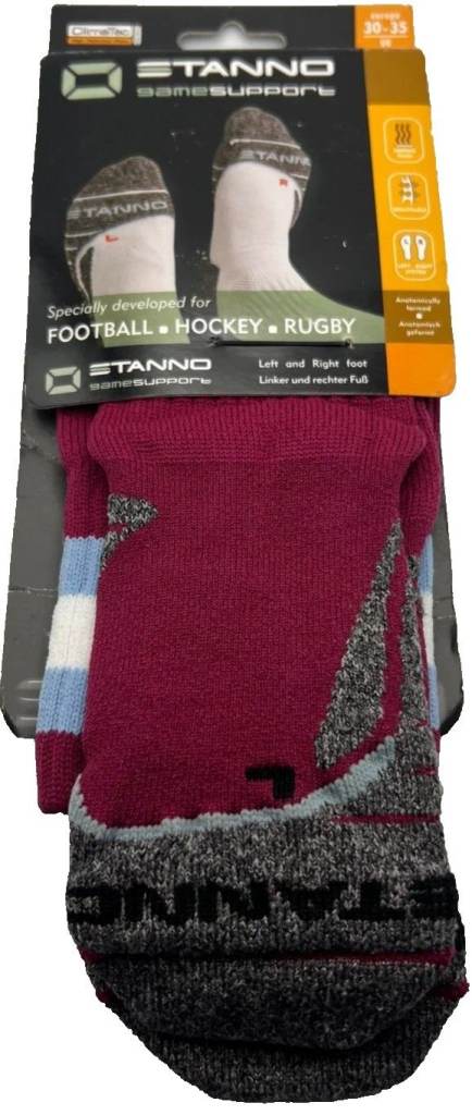 New Bulk Of Stanno Game Support Purple UK Size 12-2 Socks For Rugby - Football