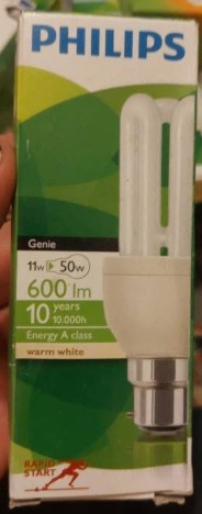 46 New Philips Genie 11W (50W Equivalent) Warm White Energy A Class Light Bulb