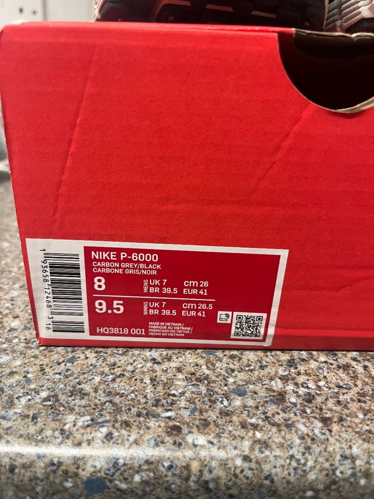 New Nike P-6000 Trainers – Carbon Grey/Black, UK 7