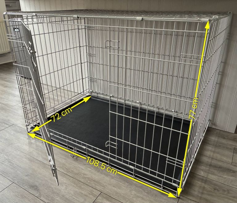 Large Pets at Home Folding Dog Crate – Double Door – VGC