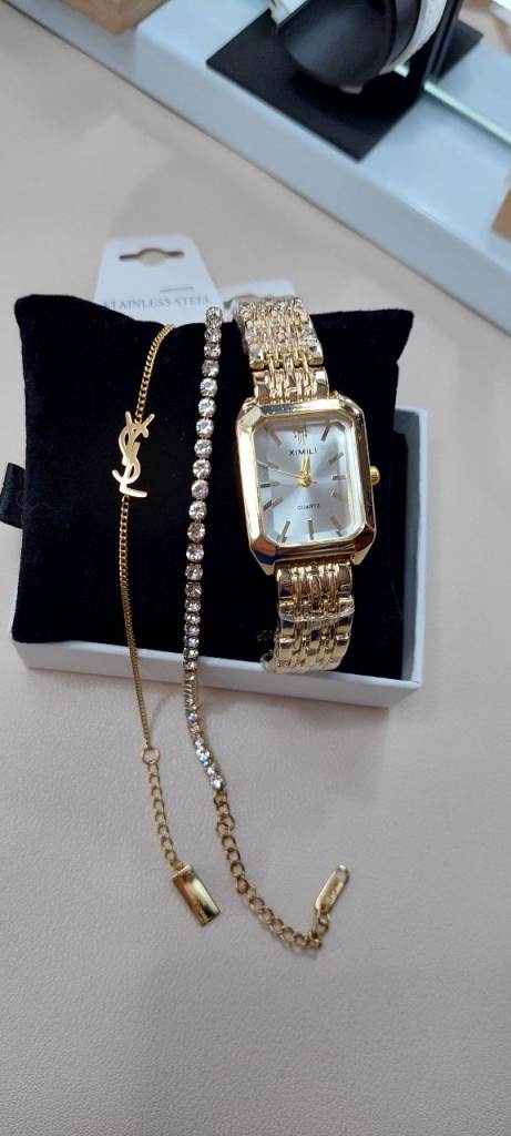 Set watch charms 18k stainless steel jewellery women gift fashion accessories 