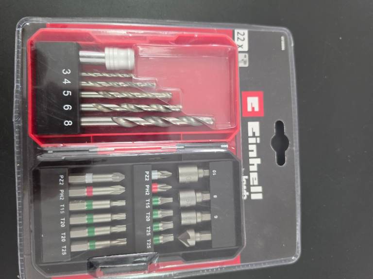 New Einhell Drill and Screwdriver Bit Set (22-piece)