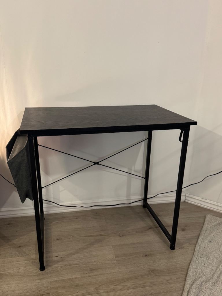 image for Black Wooden and Metal Computer Desk