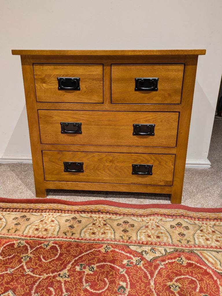 Brand New Grade B Small Oak Chest of Drawers / Sideboard. 