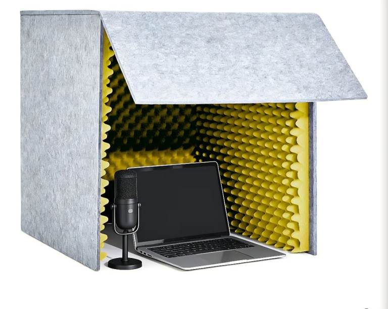 Portable Acoustic Booth for Microphone and Laptop