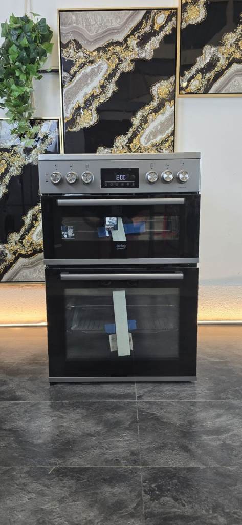 Beko EDC6731S 60cm Double Oven Electric Cooker with Ceramic Hob – Silver