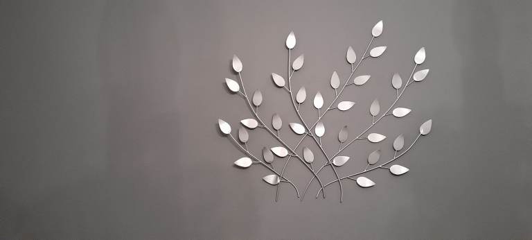 Olive Branch Metal Wall Art Silver