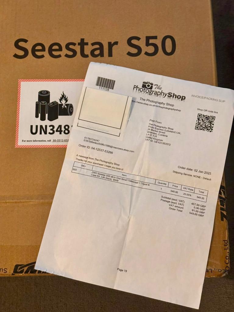 Seestar S50 Smart Telescope – hardly used, In Box
