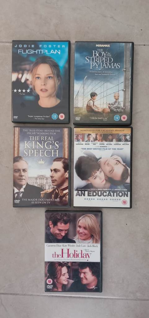 5 Certificate 12 Dvds. 30p each. 