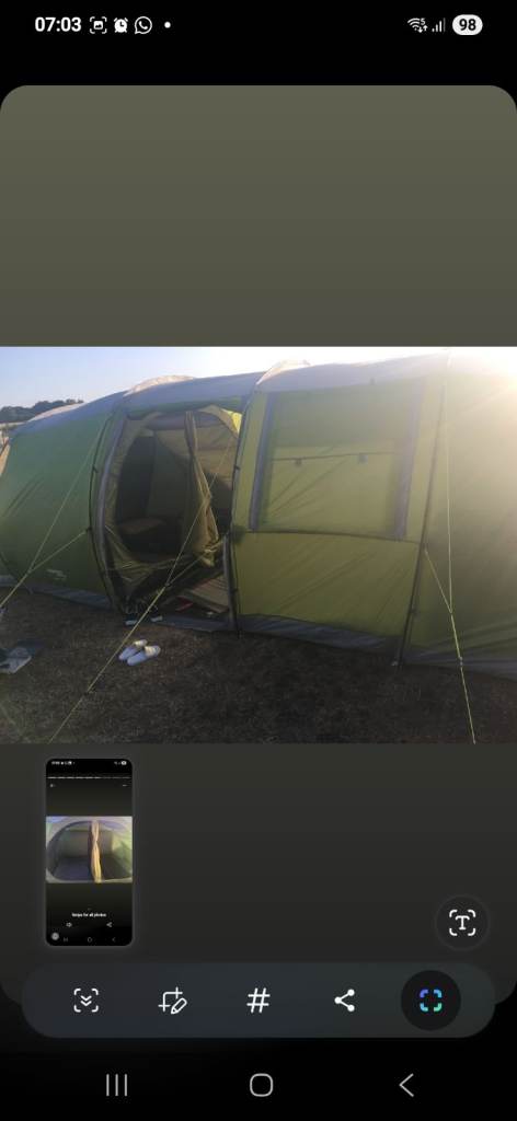 Vango Longleat 800XL 8 Man 2 Room Dome Camping Tent