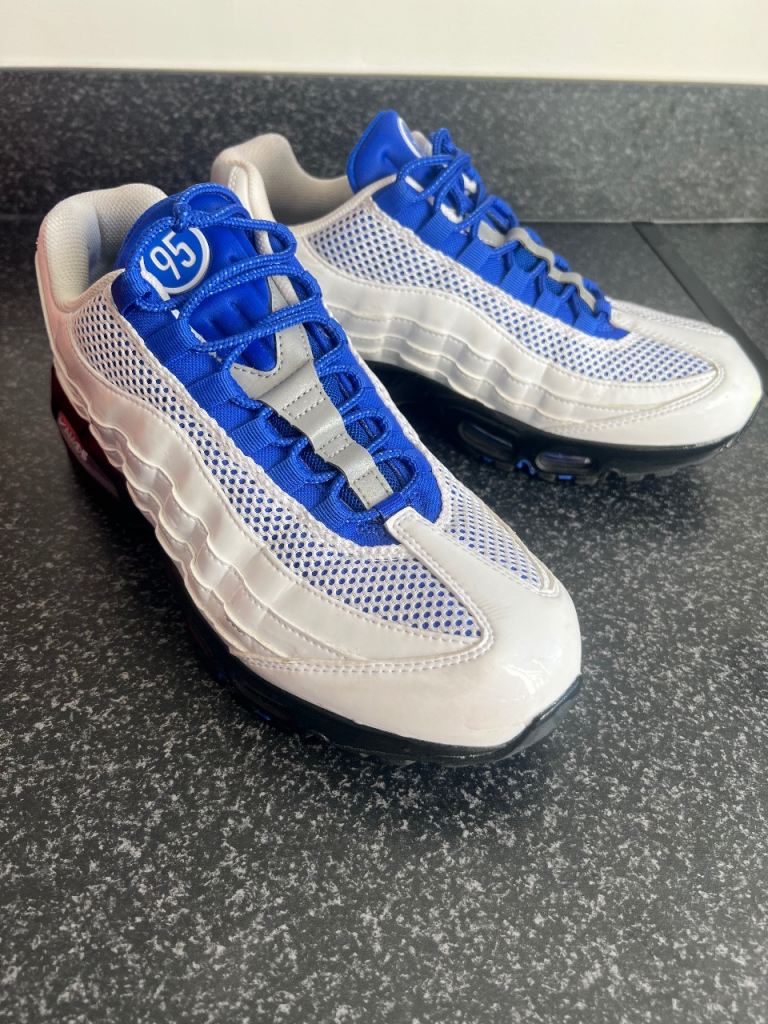 Nike Air Max 95 Trainers - White and Blue, Good Condition