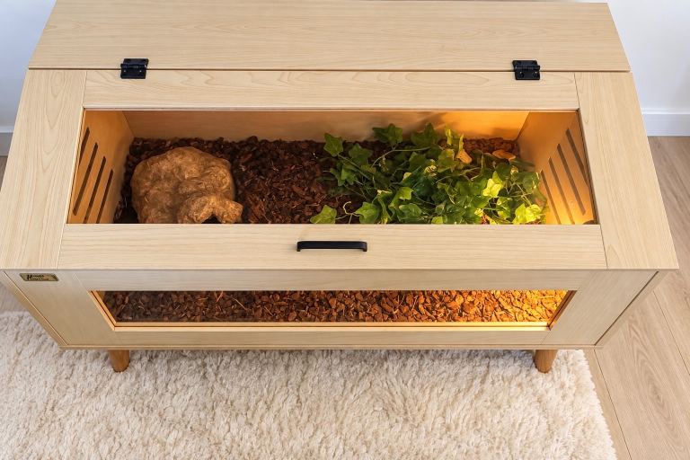 Large Wooden Reptile Vivarium / Terrarium – Fully Set Up & Ready to Go