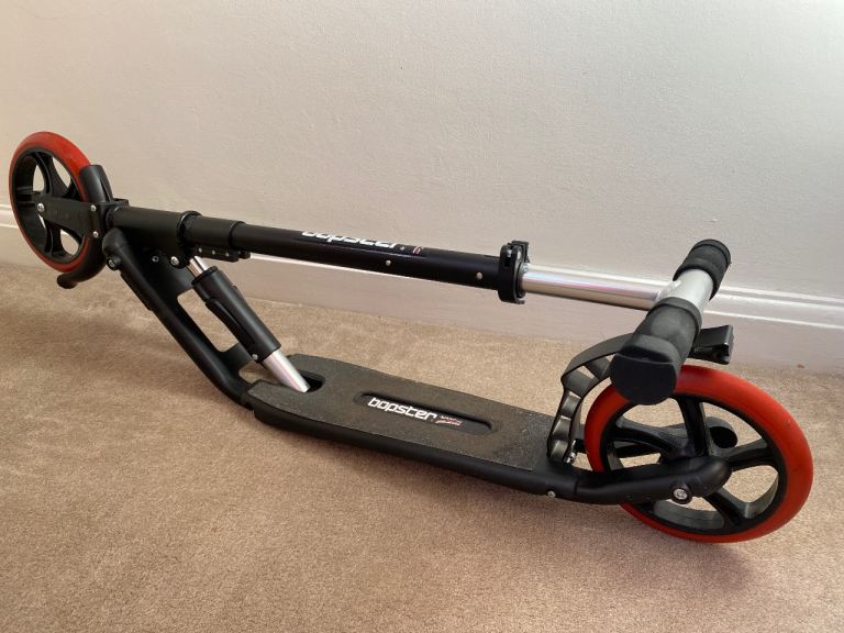 REDUCED Now £20: Adult Folding Scooter - Bopster Sport Pro Black w/ red wheels