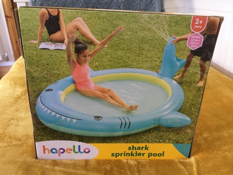 Hapello,  Childs Shark Sprinkler Pool.