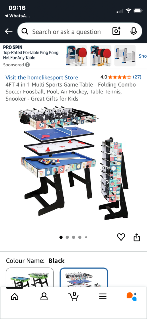 Multi games table 