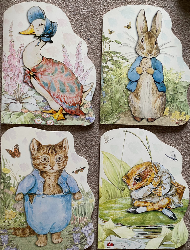 Beatrix Potter, set of four hardcover large shaped illustrated books