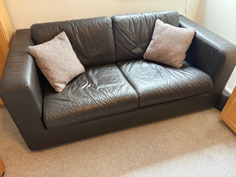 2 seater Habitat leather sofa