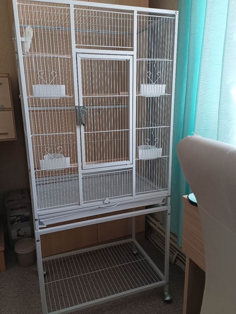 Large bird cage on stand