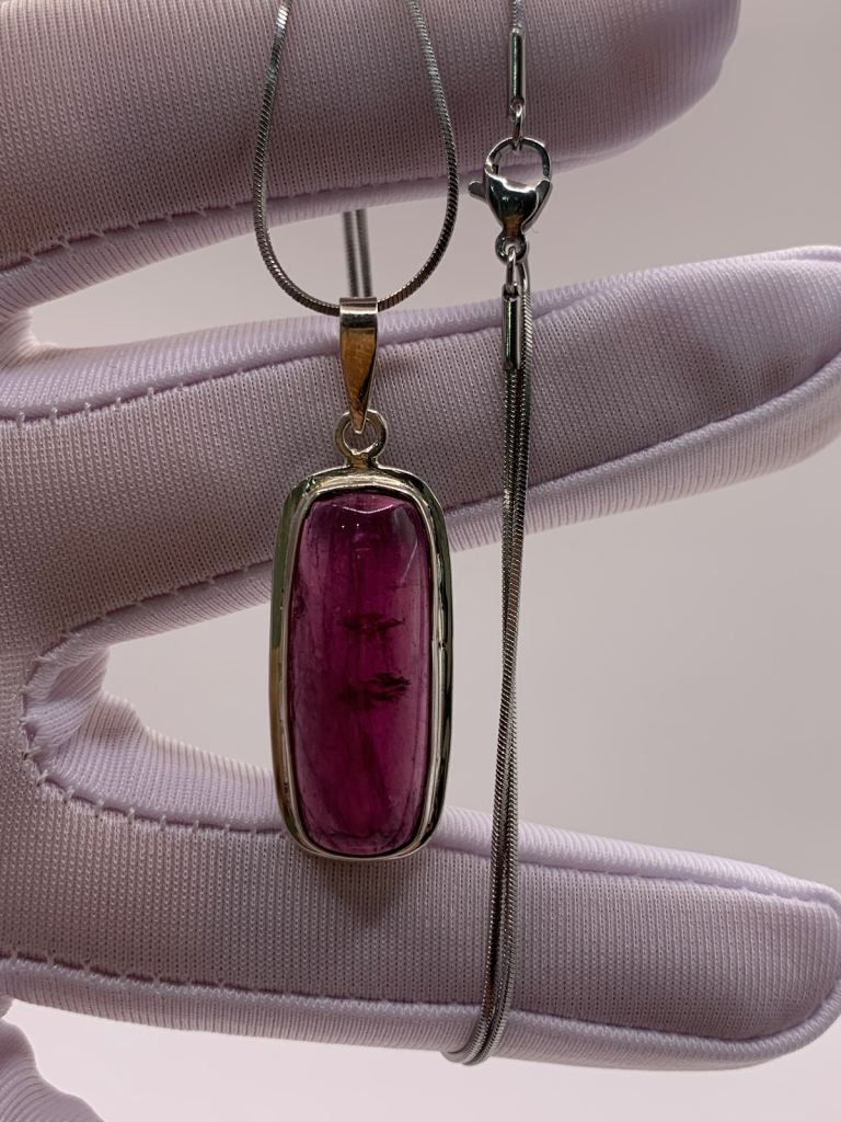 6.70 gm Tourmaline Pendant Sterling Silver | Natural Gemstone Jewelry | Handmade Pendant |