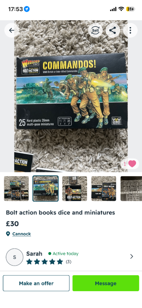 Bolt action books dice and miniatures NEW ACCOUNT 