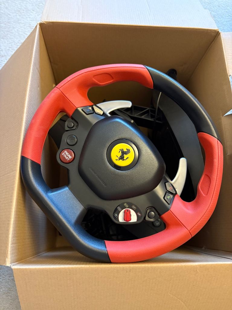 Ferrari 458 Spider Racing Wheel | Compatible with Xbox | Wheel + Pedals + Clamp
