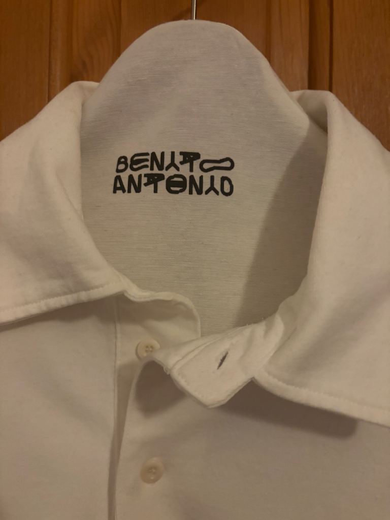 ZARA BENYTO ANTONYO Long Sleeve Polo Shirt – White, As Good As New