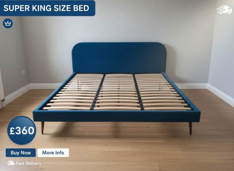 Super King Size Velvet Bed Frame [£120] (SAME DAY DELIVERY AVAILABLE)