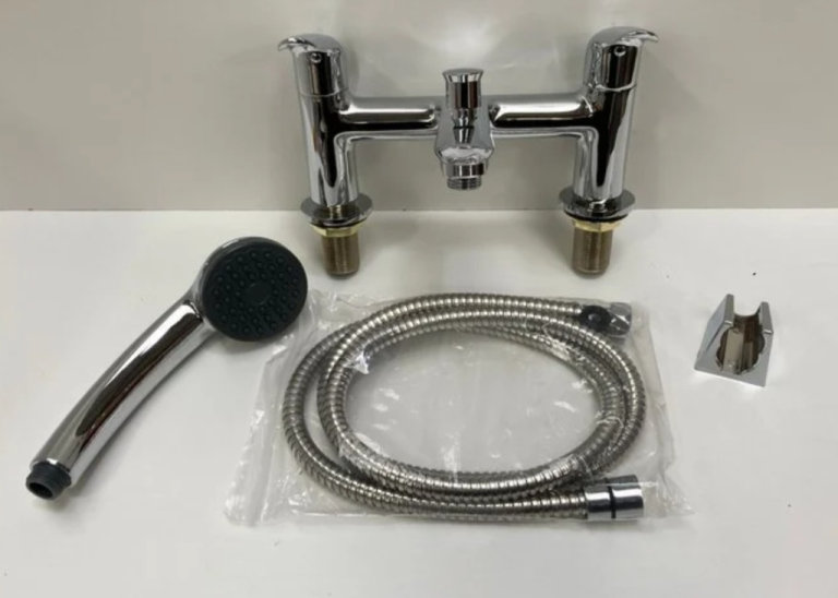 BN DECK MOUNTED BSM IN CHROME WITH HANDSET, HOSE & WALL MOUNTING BRACKET 