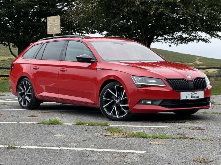 SKODA SUPERB 2.0 TDI CR 190 Sport Line 4X4 Estate Auto, diesel, red 2017