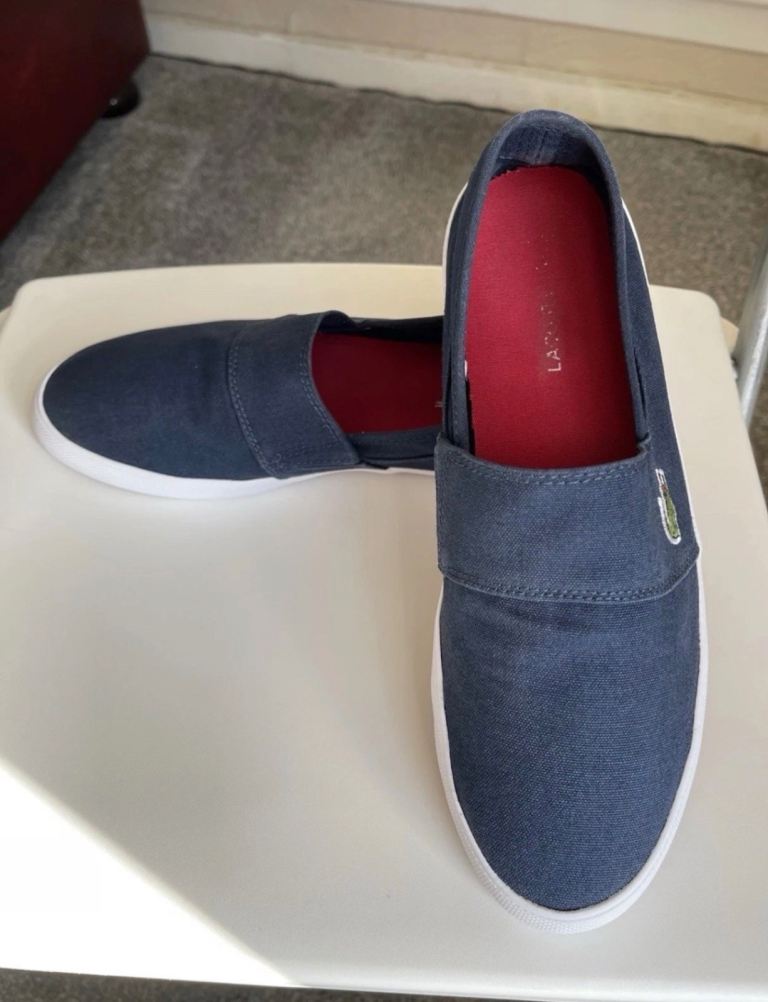 Lacoste Marice Leisure Smart Canvas Mens Summer Sneakers in Dark Blue Size 7 UK