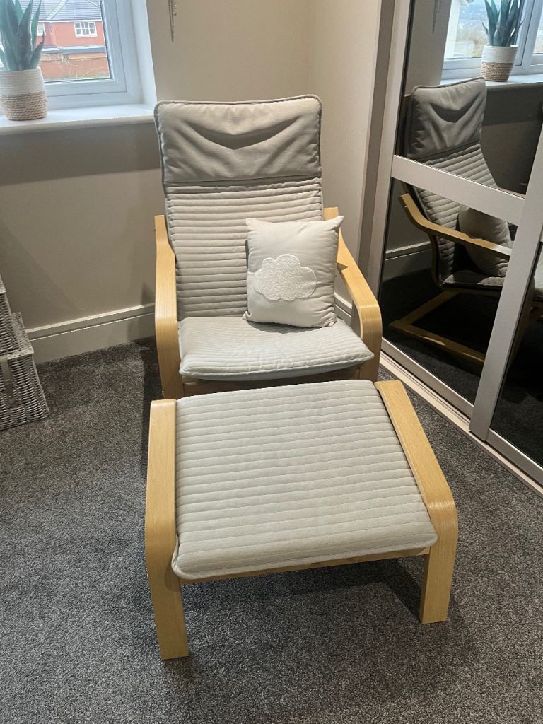 IKEA poang chair and stool