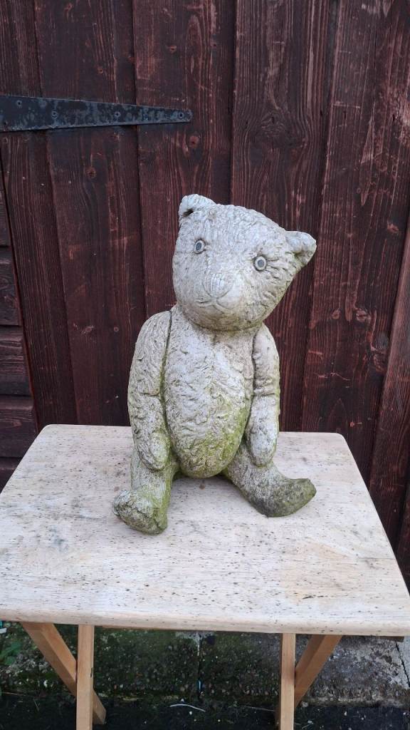 Concrete Teddy Bear Garden Ornament