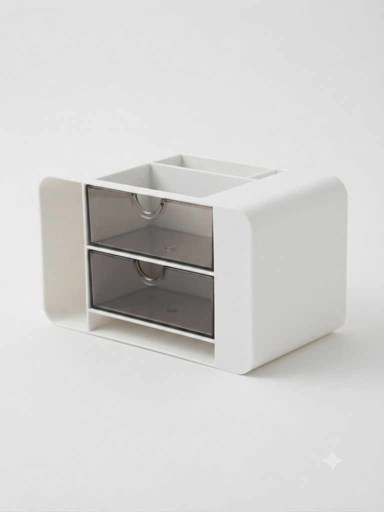 New White Desk Organiser with Drawers – Perfect for Office or Home
