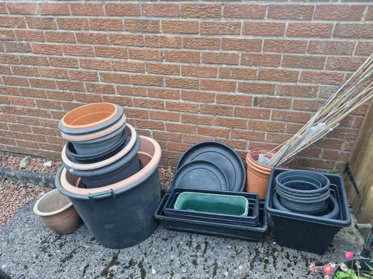 Range of garden pots
