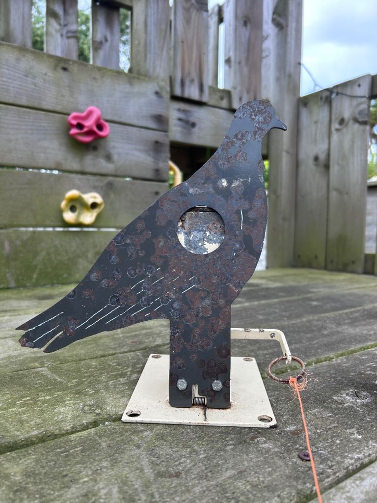 Metal Pigeon Shooting Target – Good Condition