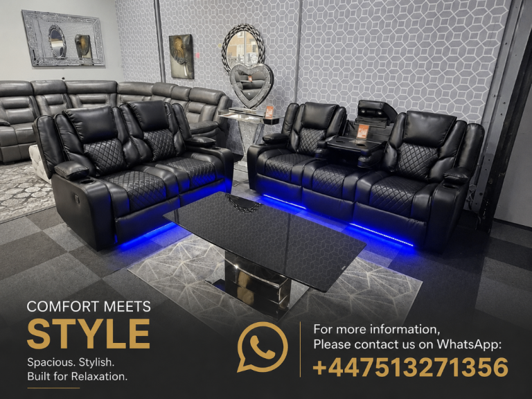New Black Leather Cinema Electric Recliner Sofa with LED Lighting
