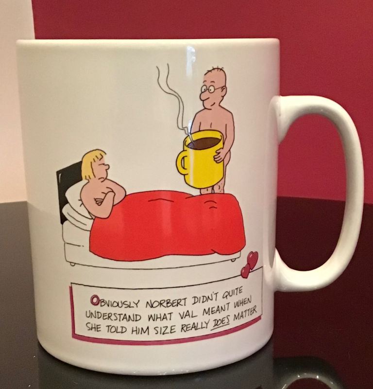 Giant 1 litre Naughty Novelty Joke Mug - 'Size Really Does Matter' Design
