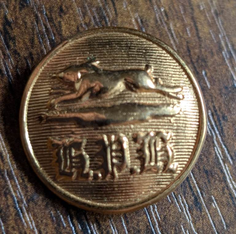 Vintage Military Heraldic Button K.P.K. Rabbit - Firmin & Sons London Brass Gilt