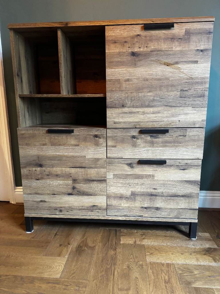 Dark Bronx Oak Effect Cabinet 