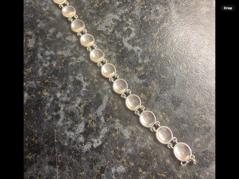 Solid Silver Bracelet, style of Charles Rennie Macintosh. Length 7/7.5” coll/del only