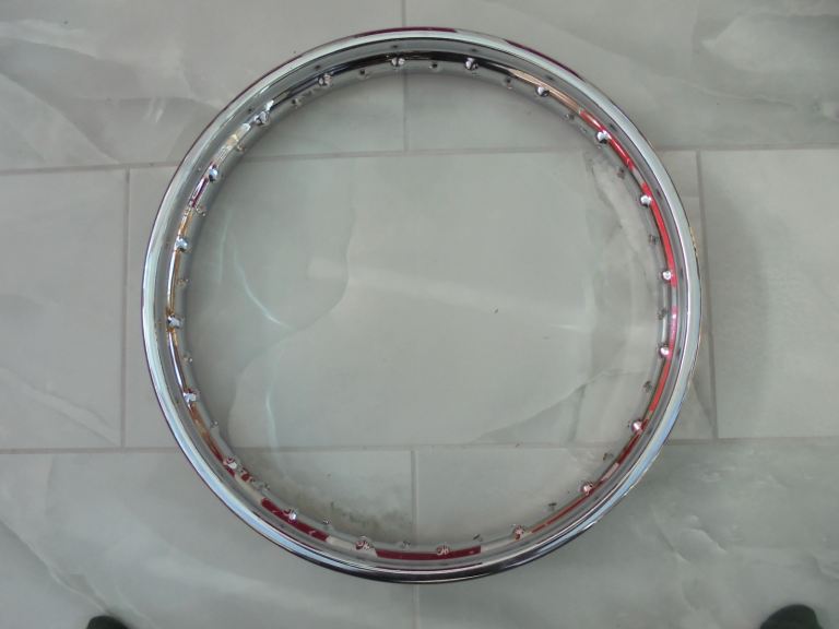 British Chrome CWC  40 hole 19 X 2.15 Motorbike wheel rim 