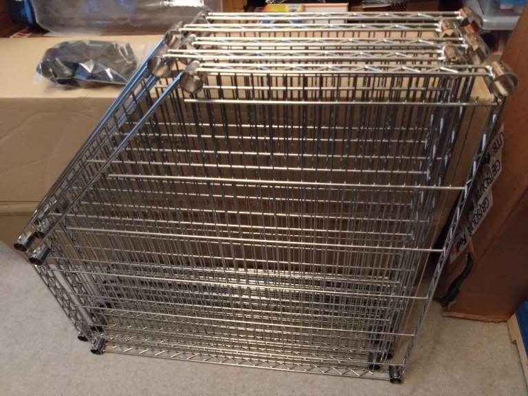 Used Racking Solutions Heavy Duty 5 Tier Chrome Corner Storage Unit ...